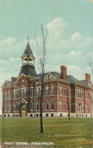 Vintage Postcard; High School, Robinson IL Crawford County Wheelock Unposted