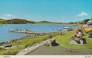 Families Watching Boats at Kippford 1970s Postcard