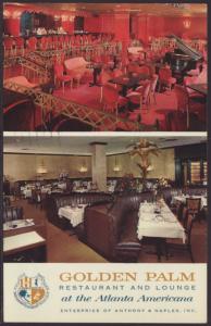 Golden Palm Restaurant,Atlanta,GA Postcard BIN