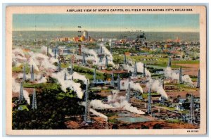 1936 Airplane View Of North Capitol Oil Field Oklahoma City OK Vintage Postcard