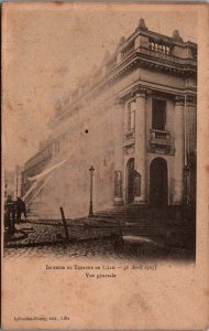 France Incendie Du Theatre De Lille Firefighters Vintage Postcard 04.97