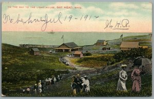 GAY HEAD MA ON THE WAY TO LIGHT HOUSE ANTIQUE POSTCARD