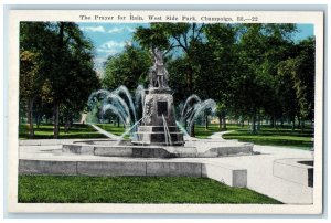 c1910's The Prayer For Rain West Side Park Water Fountain Champaign IL Postcard 