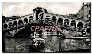 Modern Postcard Venezia Rialto Bridge gondola e