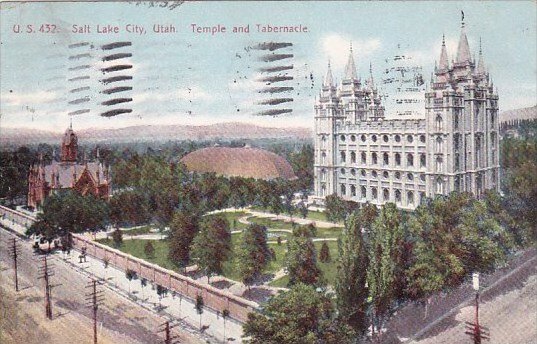 Utah Salt Lake City Temple And Tabernacle 1910
