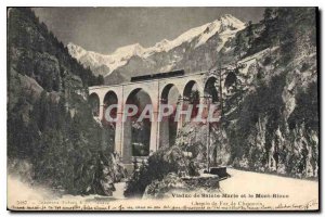 Postcard Old Viaduct Sainte Marie and Mont Blanc