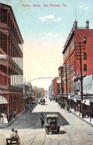 Houston Street San Antonio Texas 1910s postcard