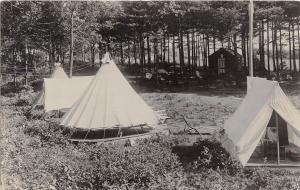 Illinois Il Real Photo RPPC Postcard 1951 MOLINE Camping Scene Tents