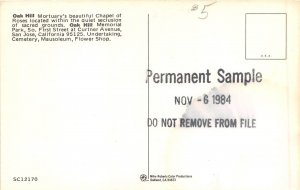 San Jose California 1960s Postcard Oak Hill Mortuary Funeral Home
