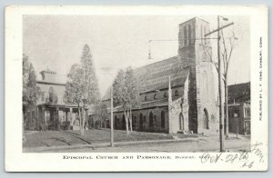 Danbury Connecticut~Episcopal Church & Parsonage~1906 B&W Postcard 