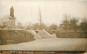 1910 St. Louis Missouri Lafayette Park Bregstone RPPC Postcard 26-509