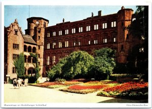 VINTAGE CONTINENTAL SIZE POSTCARD GARDENS AREA OF THE HEIDELBERG CASTLE GERMANY