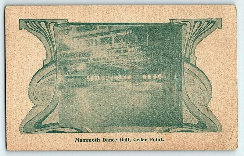 C.1900 Art Nouveau Mammoth Dance Hall, Cedar Point, OH Postcard P151 