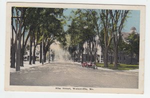 P2037 1916 postcard old car elm street waterville maine