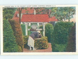 Pre-Chrome GARDEN SCENE Saratoga Springs New York NY AH5680