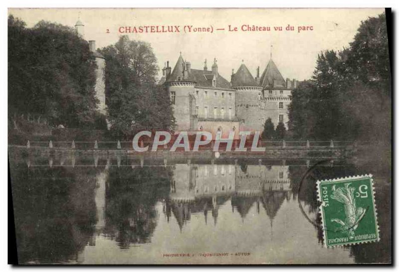 Old Postcard Chastellux Vu Le Chateau Du Parc