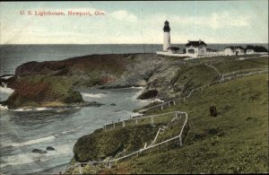 NEWPORT OR US Lighthouse c1910 Postcard