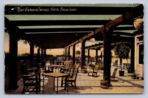 J86/ Boise Idaho Postcard c1910 Roof Garden Owyhee Hotel Building 352