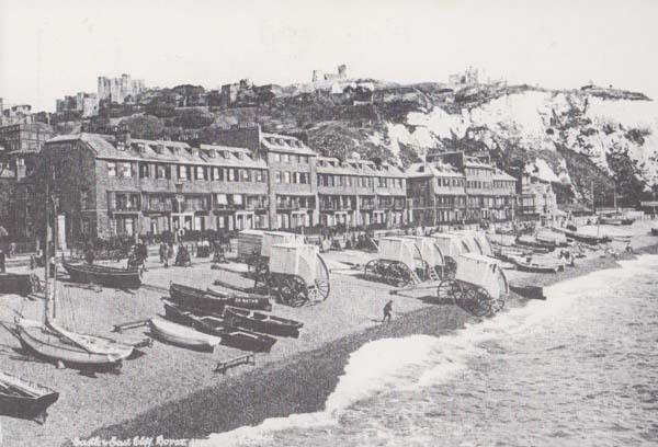 Dover The Marine Parade Sea Bathing Machines History Rare Postcard