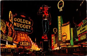 USA Las Vegas Fremont Street Chrome Postcard 09.81