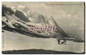 Old Postcard Italian Versant du Mont Blanc seen from the Col de la Seigne