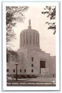 Salem Oregon OR Postcard RPPC Photo The Dome State Capitol Building 1957 Vintage