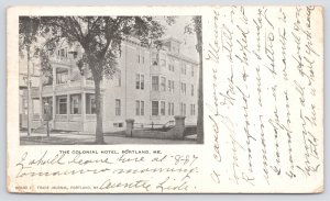 State View~Portland Maine~The Colonial Hotel~1st & 2nd Floor Porches~1909 UDB PC