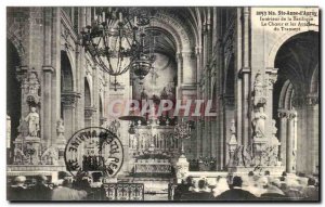 Postcard Old Ste Anne d Auray Interior of the Basilica Choir and Organ Altar