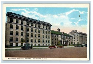 Methodist Episcopal Hospital Building Cars Indianapolis Indiana IN Postcard