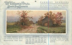 Advertising Calendar McWilliams Brothers French Cleaners Nebraska 21-653