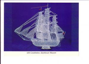 Tall Ship USS Constitution, Replica Made of Glass Rods, Eisenhower Museum, Ab...