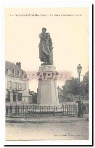 Villiers Cotterets Old Postcard Statue of & # 39Alexandre Dumas