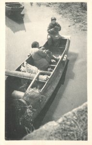 Vintage Postcard Boating Water Adventure Sports Fishing In Lake