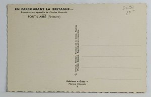 Artist Homualk Charles Vintage French Folklore Pont-L-Abbe Postcard S20