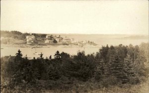 Isle au Haut Maine ME General View c1920s-30s Real Photo Postcard