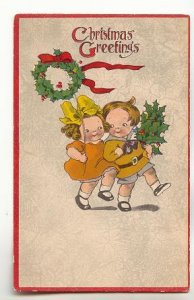 Children with Christmas Holly