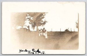 RPPC Edwardian Women In Harlem Park 1912 Real Photo Postcard A46