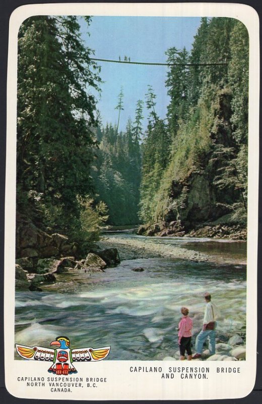 BC Capilano Suspension Bridge and Canyon NORTH VANCOUVER Chrome 1950s-1970s