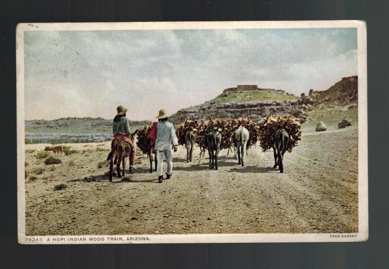 1912 Postcard Cover Native American Indian Hopi Wood Train 