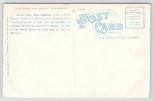 St Augustine Florida~US Post Office Formerly Captains Residence~Vintage Postcard