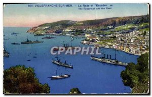 Old Postcard Villefranche Sur Mer La Rade And I & # 39Escadre Charter