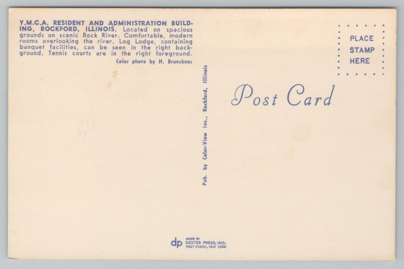 Rockford Illinois~YMCA Resident & Admin Bldg & Grounds~Vintage Postcard 