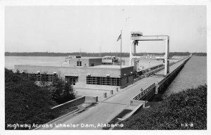 G60/ Wheeler Dam Alabama RPPC Postcard c50s Highway Across Bridge