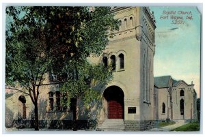 1913 Baptist Church Chapel Exterior Building Fort Wayne Indiana Vintage Postcard