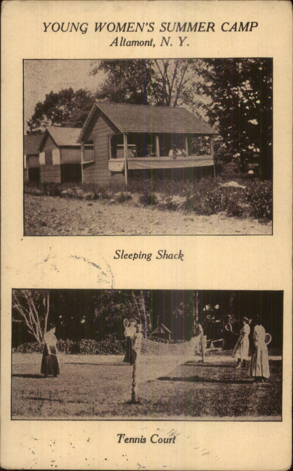 Altamont NY YWCA Young Women's Summer Camp Tennis c1910 Postcard United States New York
