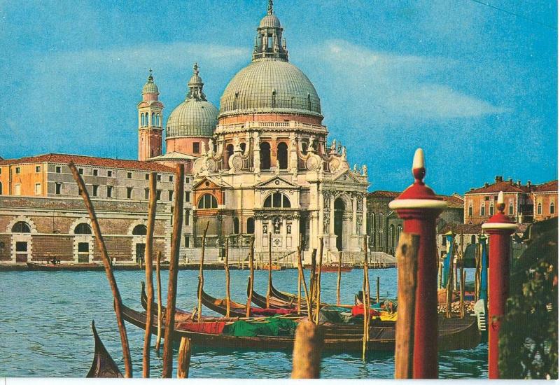 Italy, Venice, Venezia, Grand Canal, S. Maria della Salute Basilica, Postcard