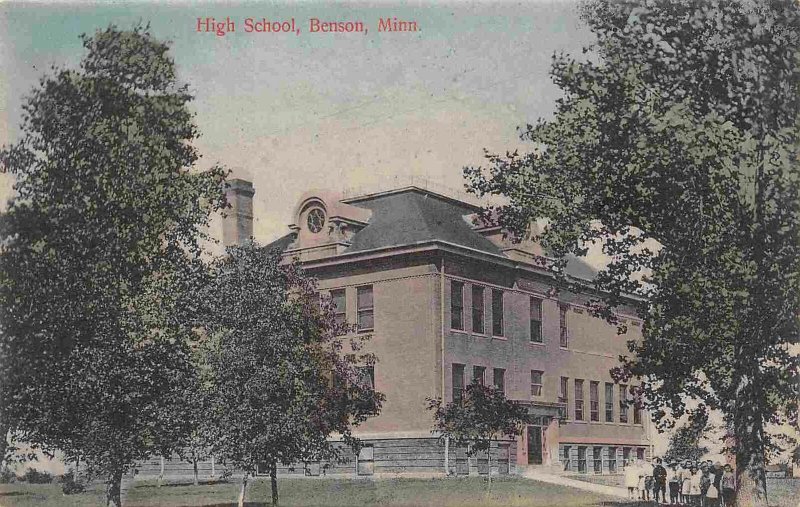 High School Benson Minnesota 1910c postcard