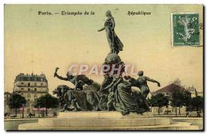 Old Postcard Paris Triumph Of The Republic (TOILEE map)