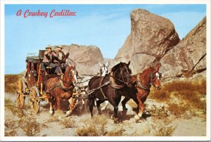Postcard A Cowboy Cadillac - Stagecoach in Southwestern Desert