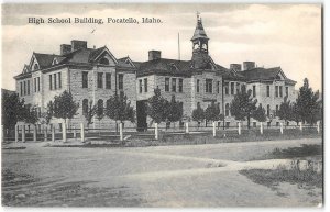 High School Building, Pocatello, Idaho 1908 Vintage Red Cross Pharmacy Postcard